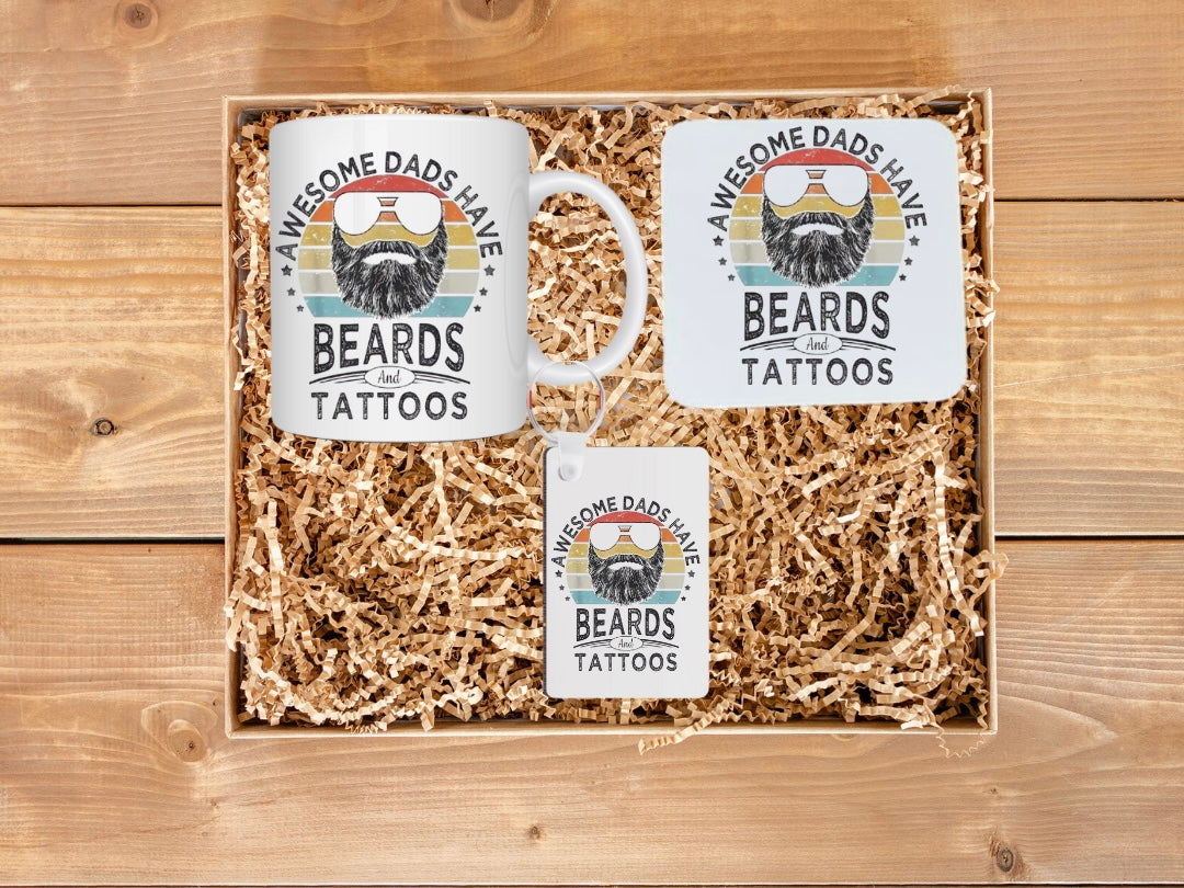 Giftset - Awesome dads have beards and tattoos