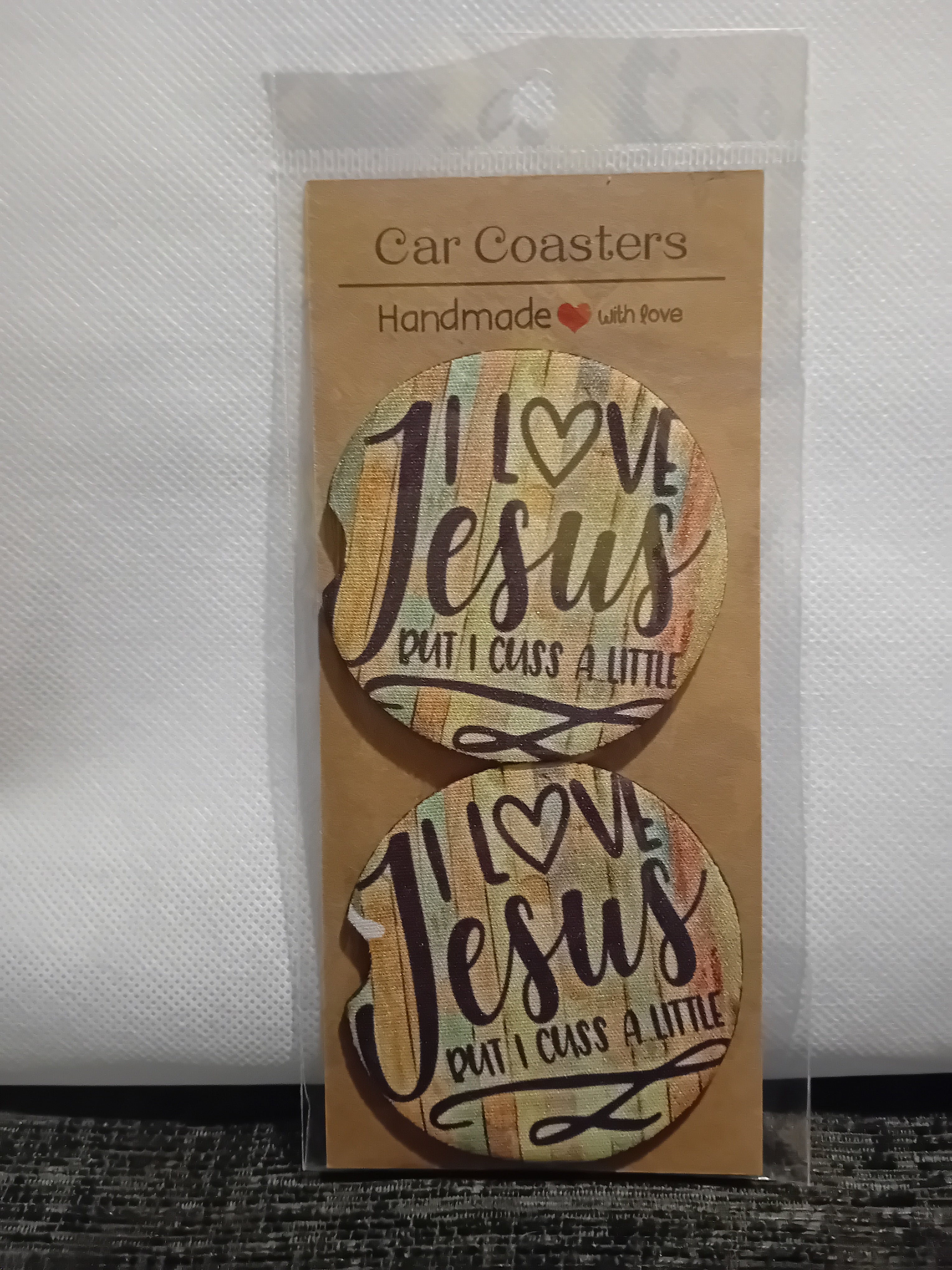 Car coasters - I love Jesus