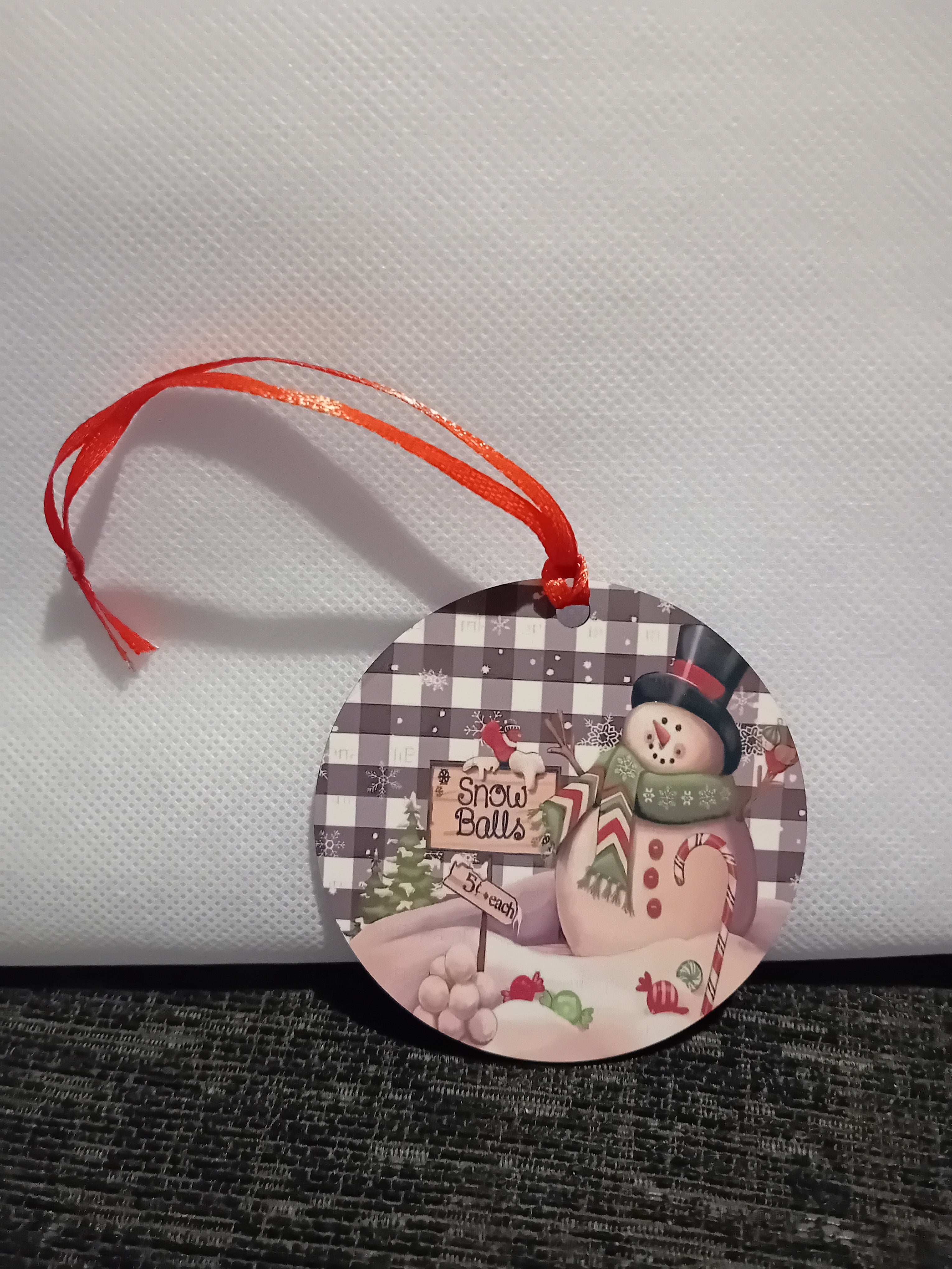 Wooden Christmas ornament - snow balls