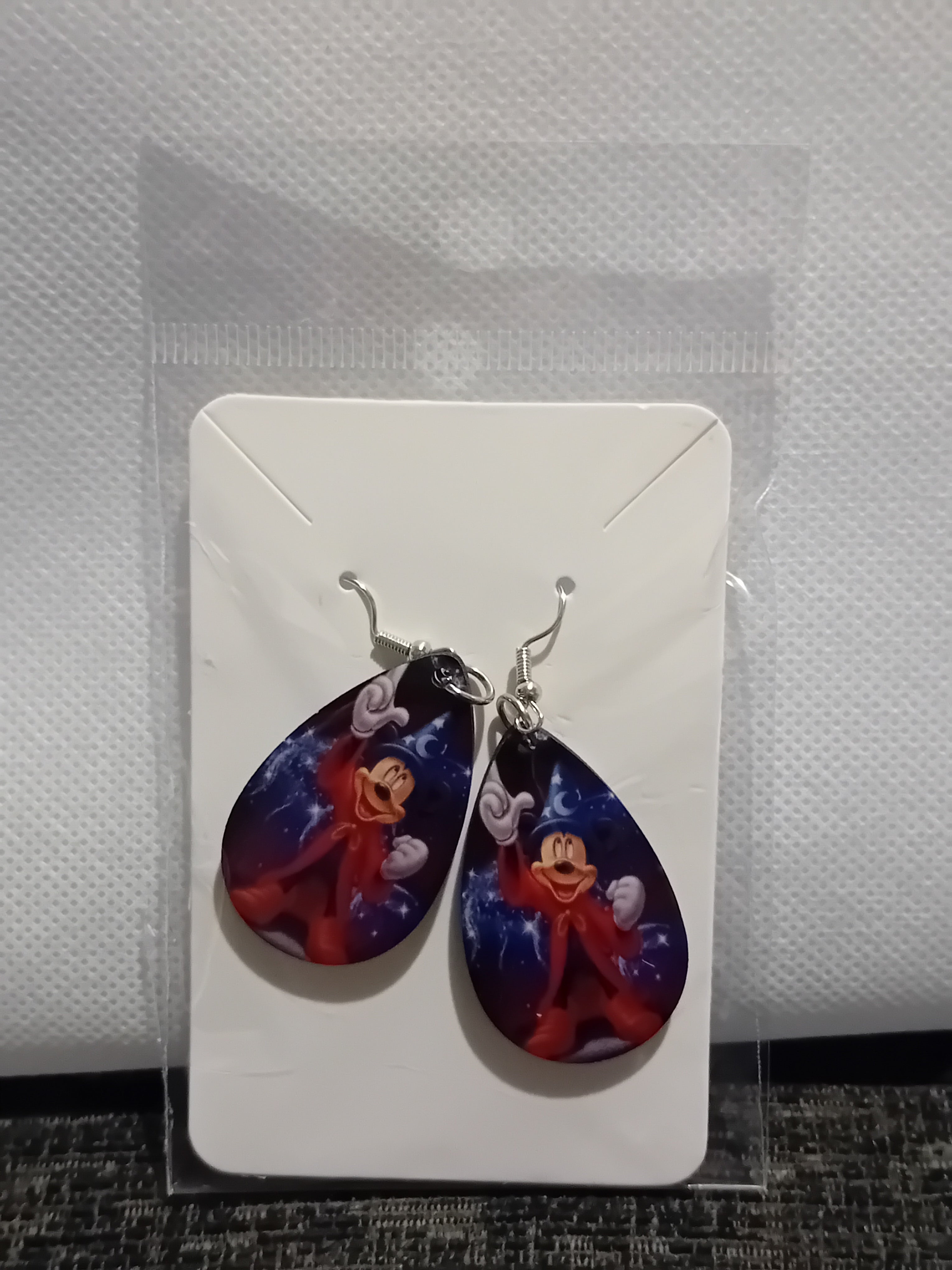 MDF wooden teardrop earrings- Fantasia